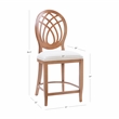 Pemberly Row Beechwood Ornamental Backrest Set of 2 Counter Stool in Light Brown