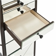 Pemberly Row 6-Drawer Wood Jewelry Armoire with Flip Top in Walnut Brown/Cream