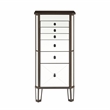 Pemberly Row 6-Drawer Wood Jewelry Armoire with Flip Top in Walnut Brown/Cream