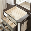 Pemberly Row 6-Drawer Wood Jewelry Armoire with Flip Top in Walnut Brown/Cream