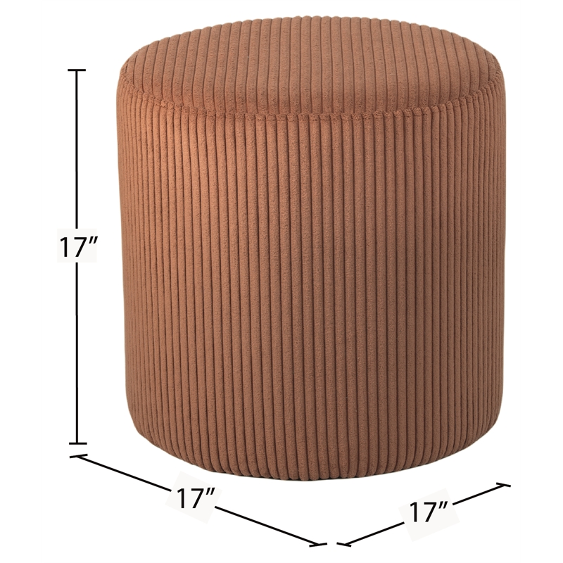 Pemberly Row Modern / Contemporary Soft Microsuede Fabric Cognac Ottoman / Stool