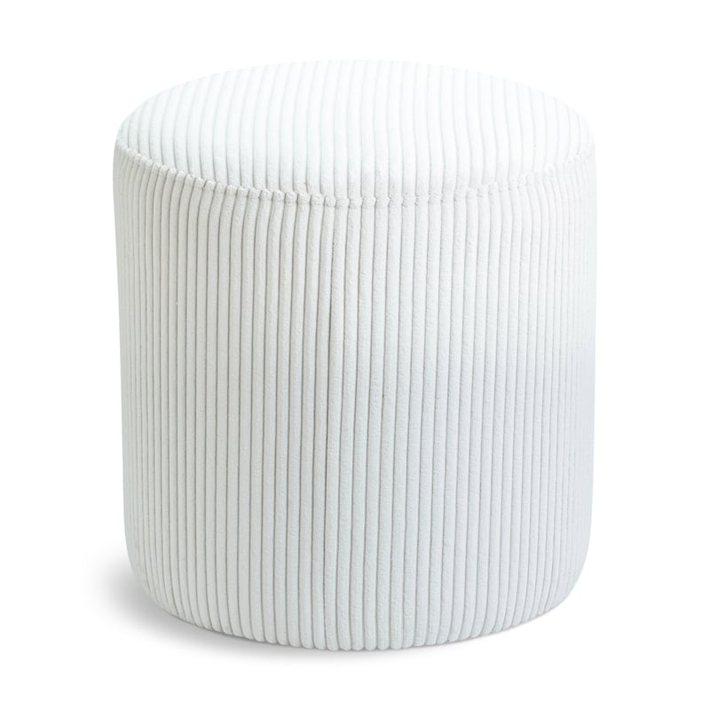 Pemberly Row Modern / Contemporary Soft Microsuede Fabric Cream Ottoman / Stool