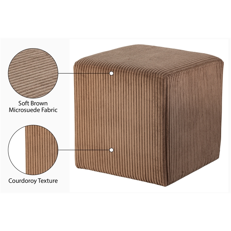 Pemberley Row Microsuede Brown Ottoman Square Soft 16.5