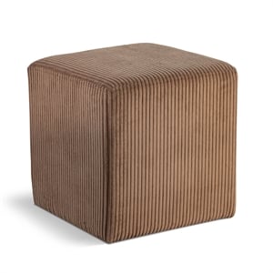 Pemberley Row Microsuede Brown Ottoman Square Soft 16.5&quot Assembled