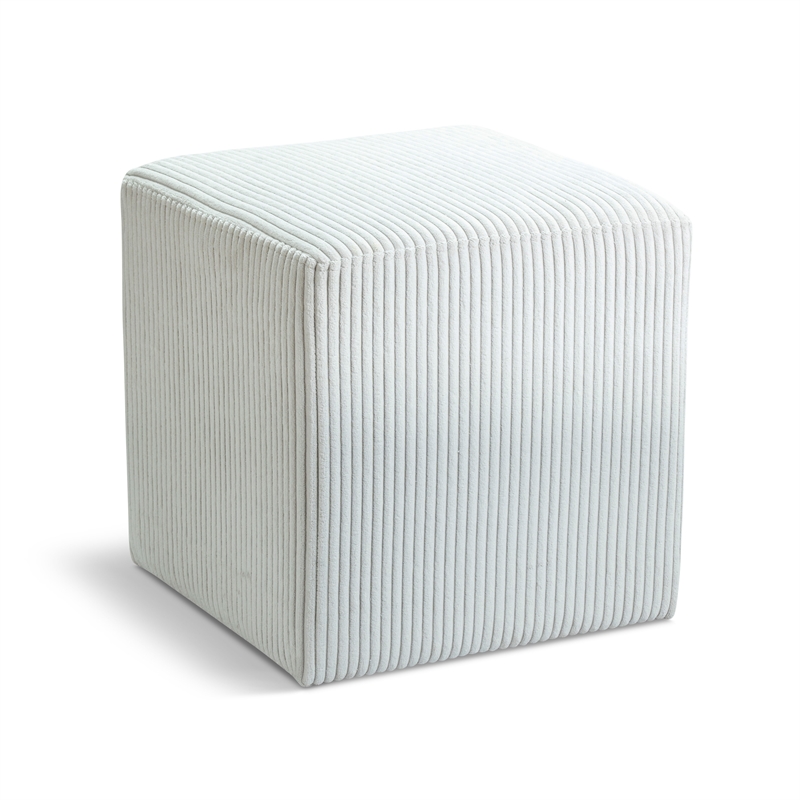 Pemberly Row Modern / Contemporary Soft Microsuede Fabric Cream Ottoman / Stool