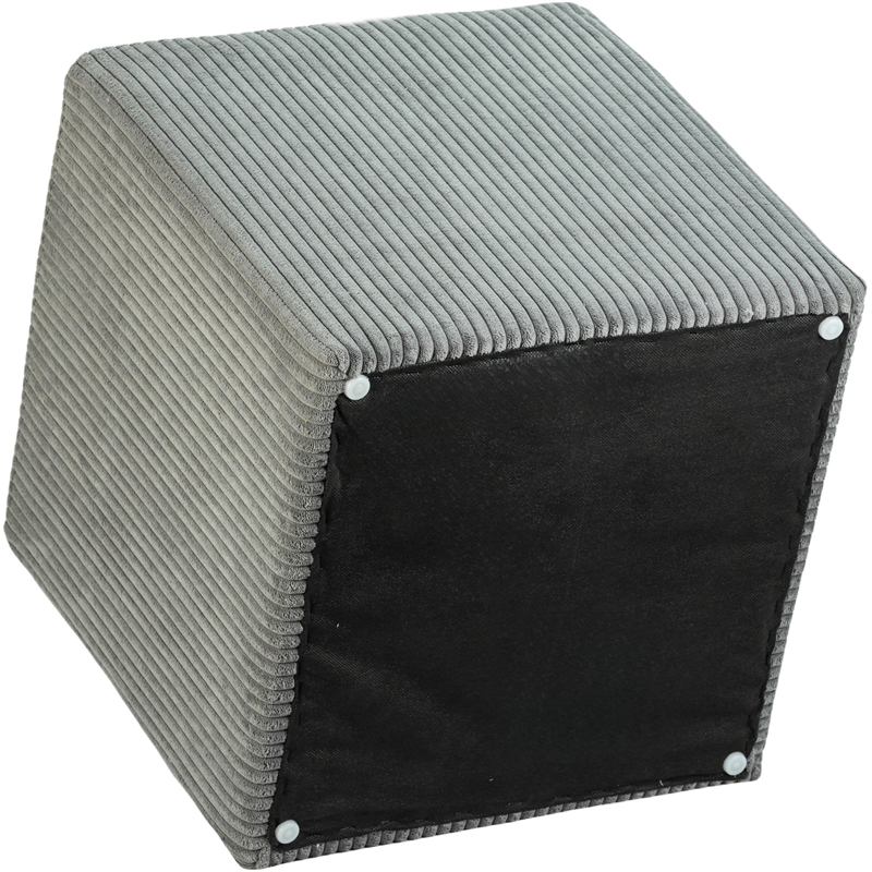Pemberly Row Modern / Contemporary Soft Microsuede Fabric Grey Ottoman / Stool