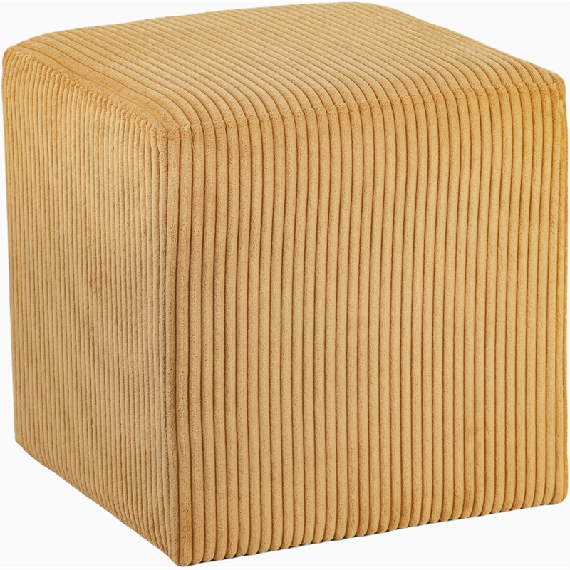 Pemberly Row Modern / Contemporary Soft Microsuede Fabric Yellow Ottoman / Stool