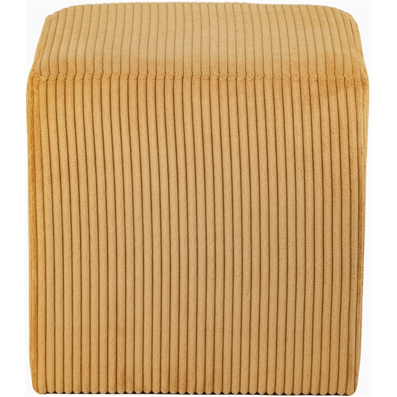 Pemberly Row Modern / Contemporary Soft Microsuede Fabric Yellow Ottoman / Stool