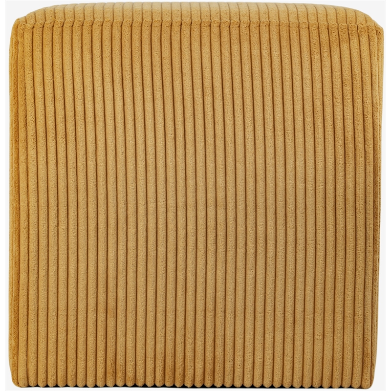 Pemberly Row Modern / Contemporary Soft Microsuede Fabric Yellow Ottoman / Stool