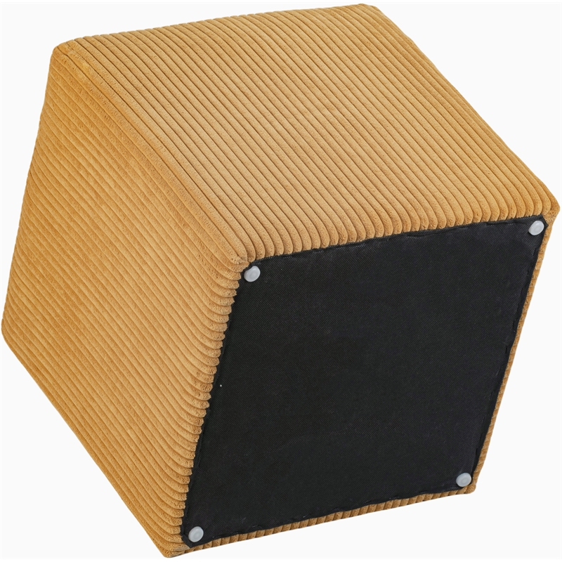 Pemberly Row Modern / Contemporary Soft Microsuede Fabric Yellow Ottoman / Stool