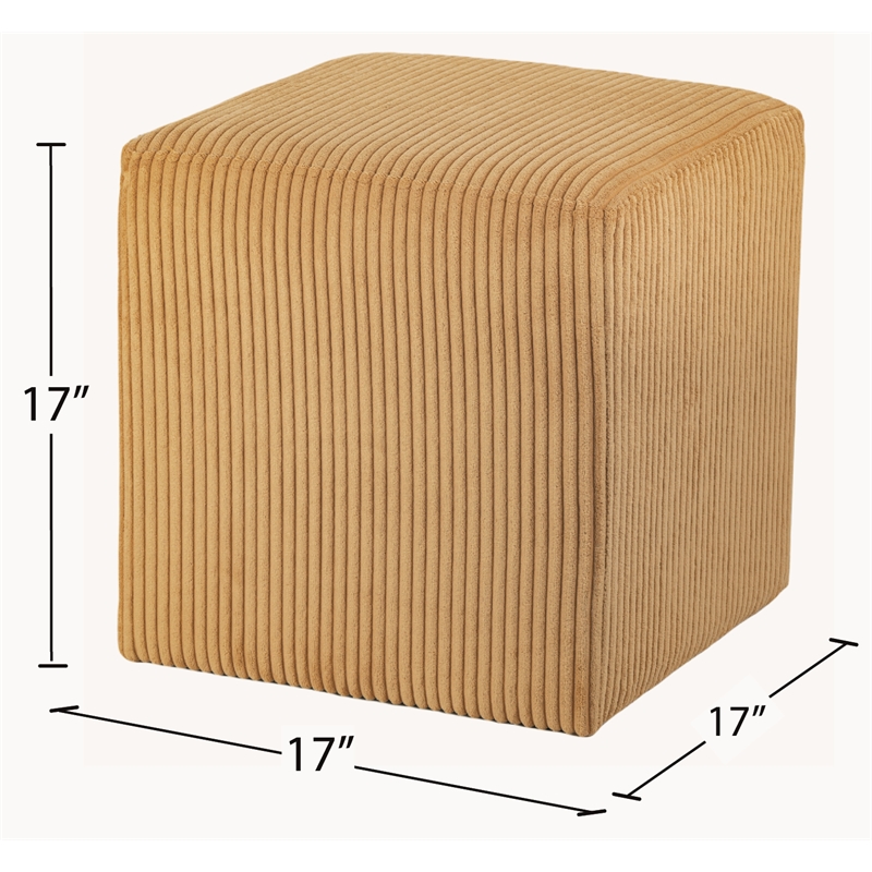 Pemberly Row Modern / Contemporary Soft Microsuede Fabric Yellow Ottoman / Stool