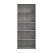 Pemberly Row Tall 5 Shelf Bookcase in Platinum Gray - Engineered Wood