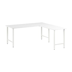 Pemberley Row Engineered Wood White Computer Desk L Shaped Durable 72&quot Unassembled