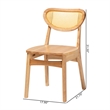 Pemberly Row Oak Brown Finished Wood and Rattan 2-Piece Dining Chair Set