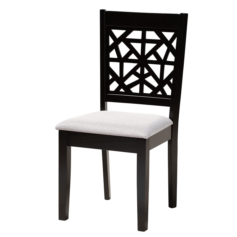 Pemberly Row 5-Piece Modern Fabric/Wood Dining Set in Dark Brown/Gray