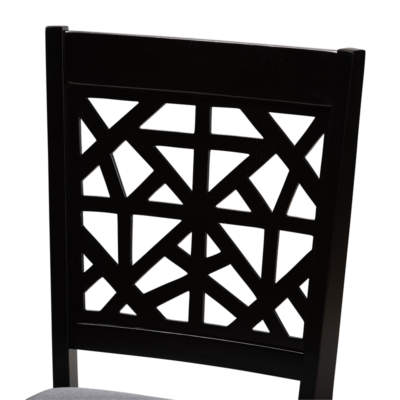 Pemberly Row 5-Piece Modern Fabric/Wood Dining Set in Dark Brown/Gray