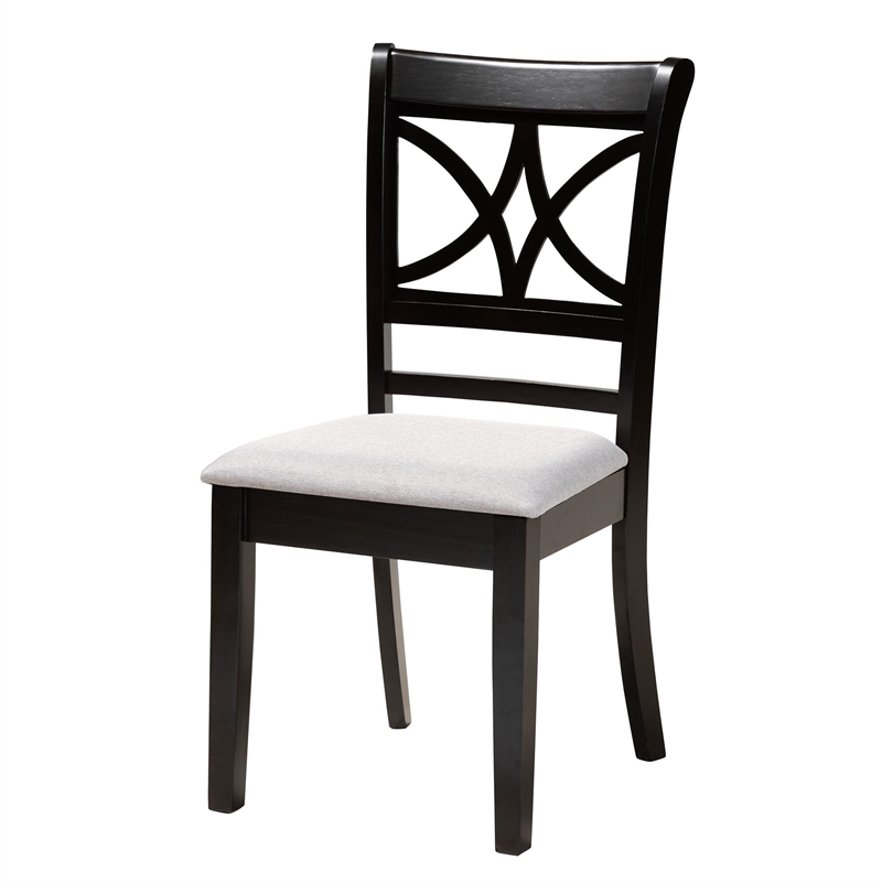 Pemberly Row Modern 5-Piece Fabric/Wood Dining Set in Dark Brown/Gray