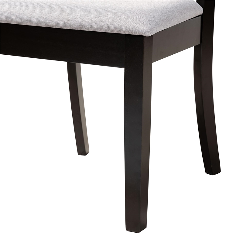 Pemberly Row Modern 5-Piece Fabric/Wood Dining Set in Dark Brown/Gray