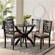 Pemberly Row 5-Piece Modern Fabric/Wood Dining Set in Dark Brown/Beige