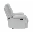 Pemberly Row Upholstered Velvet Fabric Manual Recliner in Light Gray