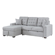 Pemberly Row Contemporary 2-Piece Fabric Sectional & Left Chaise in Gray