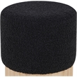 Pemberly Row Contemporary Boucle Fabric Ottoman/Stool in Black/Natural