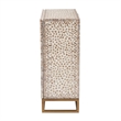Pemberly Row Wood & Mother of Pearl Storage Cabinet in White and Brown