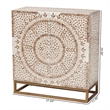 Pemberly Row Wood & Mother of Pearl Storage Cabinet in White and Brown