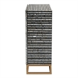 Pemberly Row Mother of Pearl & Metal Storage Cabinet in Black/Gray/Gold