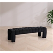 Pemberley Row Velvet Andaz Black Bench Rectangular Deep Tufting 60.5
