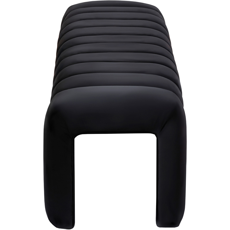 Pemberley Row Velvet Andaz Black Bench Rectangular Deep Tufting 60.5
