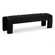 Pemberley Row Velvet Andaz Black Bench Rectangular Deep Tufting 60.5