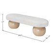 Pemberley Row Boucle Fabric Cream Bench Rectangular Art Deco 59.5