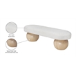 Pemberley Row Boucle Fabric Cream Bench Rectangular Art Deco 59.5