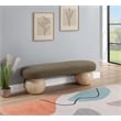 Pemberly Row Modern / Contemporary Rich Boucle Fabric Bowies Olive Bench