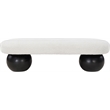 Pemberley Row Boucle Fabric Cream Bench Rectangular Art Deco 59.5