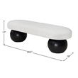 Pemberley Row Boucle Fabric Cream Bench Rectangular Art Deco 59.5