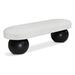 Pemberley Row Boucle Fabric Cream Bench Rectangular Art Deco 59.5