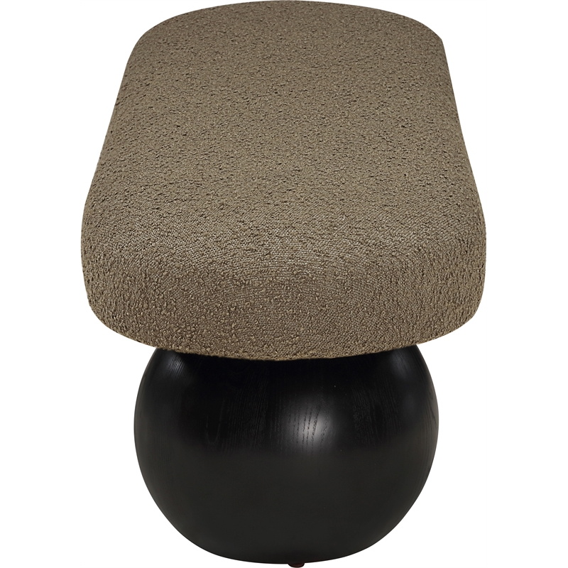 Pemberly Row Modern / Contemporary Rich Boucle Fabric Bowies Olive Bench