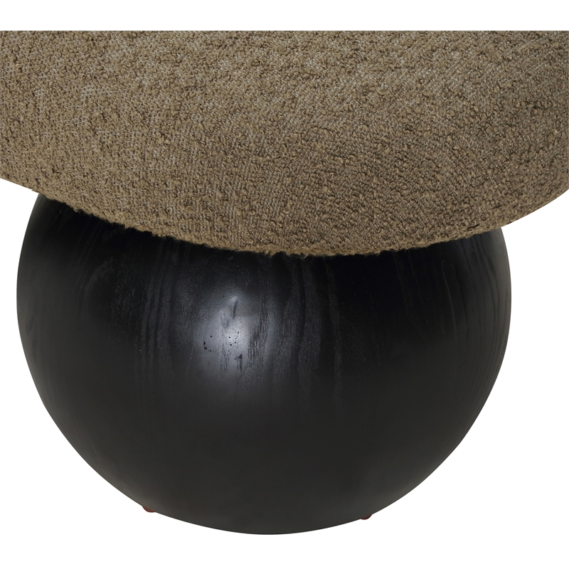 Pemberly Row Modern / Contemporary Rich Boucle Fabric Bowies Olive Bench