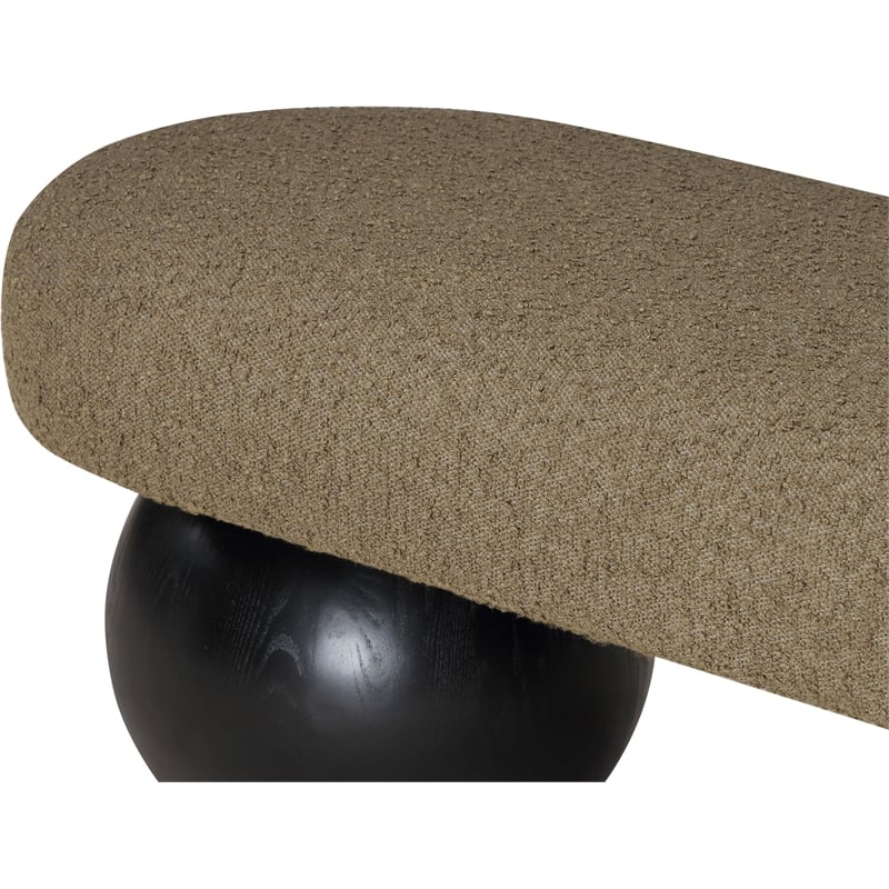 Pemberly Row Modern / Contemporary Rich Boucle Fabric Bowies Olive Bench