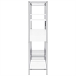 Pemberly Row 1-drawer Contemporary Metal Bar Cabinet w/ Shelving White & Chrome