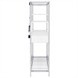 Pemberly Row 1-drawer Contemporary Metal Bar Cabinet w/ Shelving White & Chrome