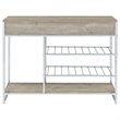 Pemberly Row 2-drawer Contemporary Metal Bar Cabinet Chrome and Gray