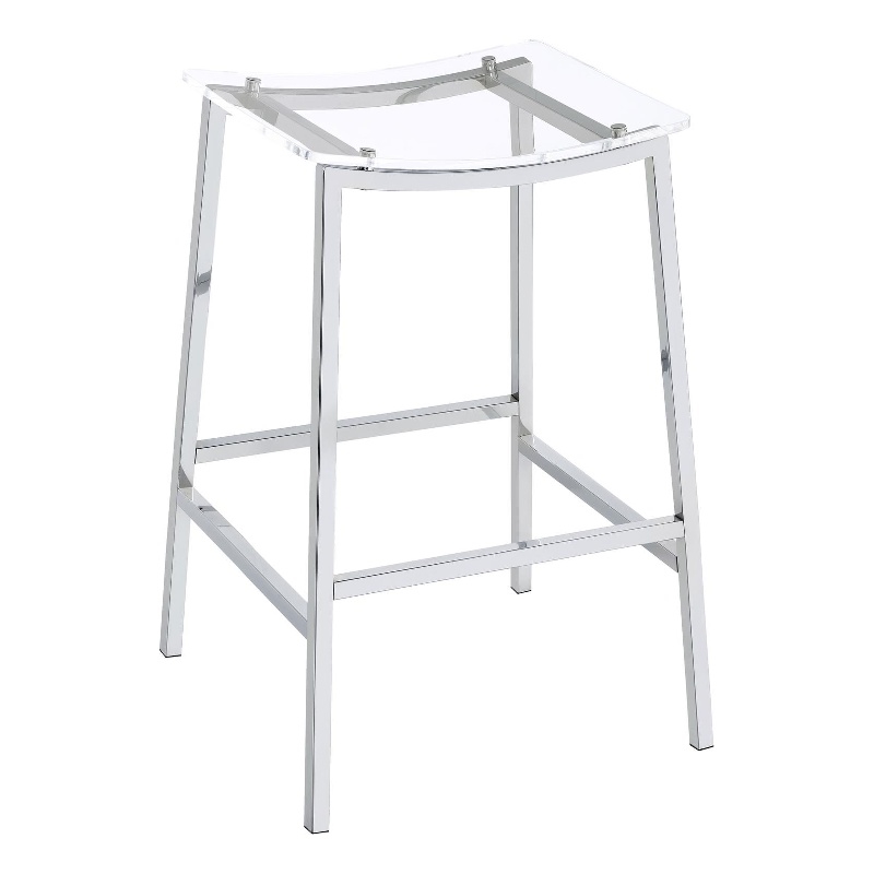 Pemberley Row Metal Acrylic Silver Bar Stools Backless 29
