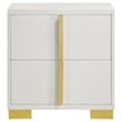 Pemberley Row MDF White and Gold Nightstand Rectangular 22.25
