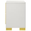 Pemberley Row MDF White and Gold Nightstand Rectangular 22.25