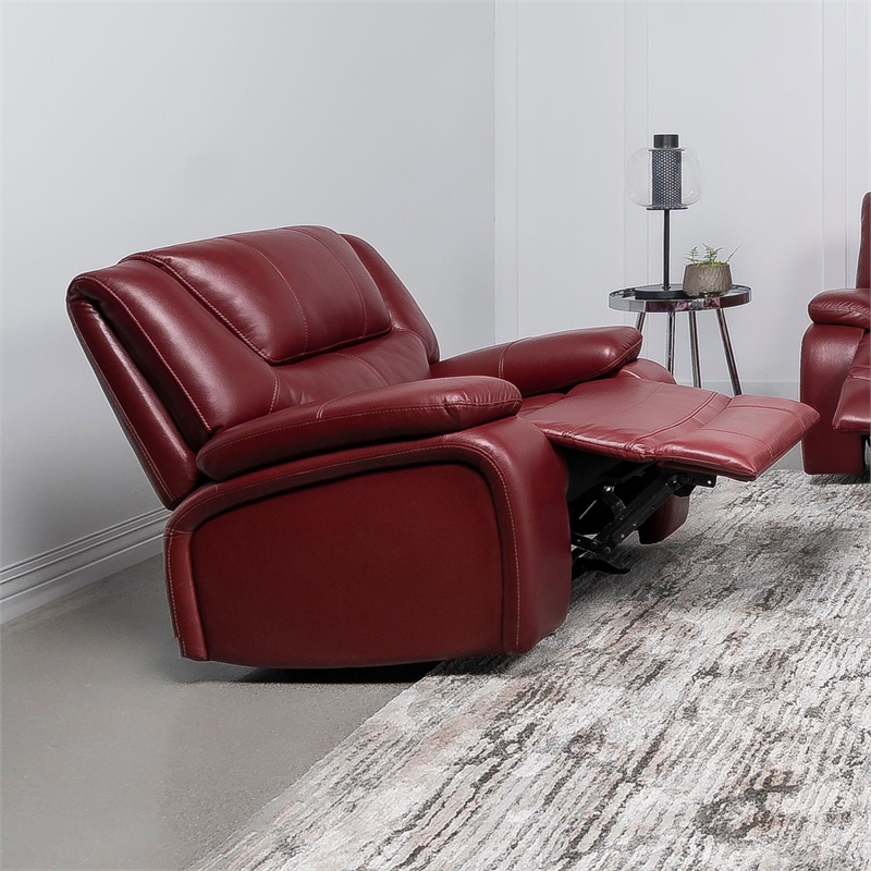 Pemberley Row Faux Leather Red Glider Recliner Unassembled