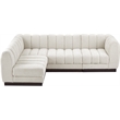 Pemberly Row 4-Piece Contemporary Fabric L-Shaped Modular Sectional in Cream
