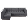 Pemberly Row 4-Piece Contemporary Fabric L-Shaped Modular Sectional in Dark Gray